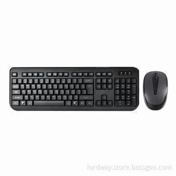 Wireless standard keyboard and standard 3-button optical mouse, up to 10m operating distance